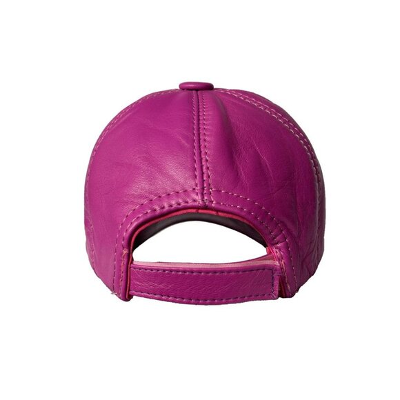 Leather Baseball Cap - Real Lambskin Leather Hat for men and woman - Picture 4 of 6